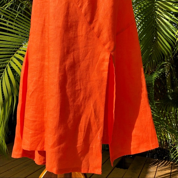 SOLD ❌Jams World Hawaii strappy linen dress orange - Picture 5 of 7